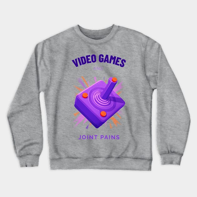 Video Games and Joint Pains Crewneck Sweatshirt by Invisbillness Apparel